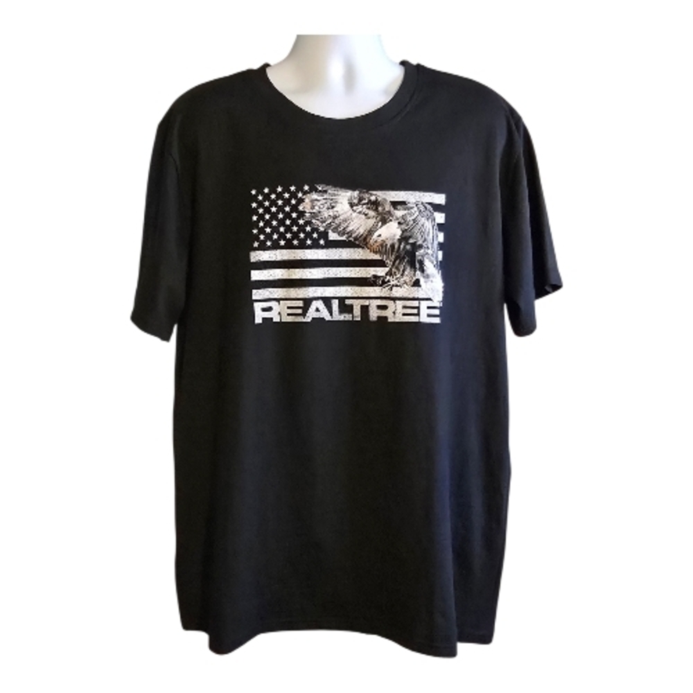 🇺🇸 Realtree Men’s XL Graphic T-Shirt NWT American Flag Eagle Hunting Tee Black